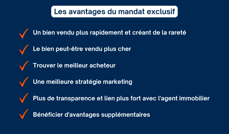 Visuel avantages du mandat exclusif