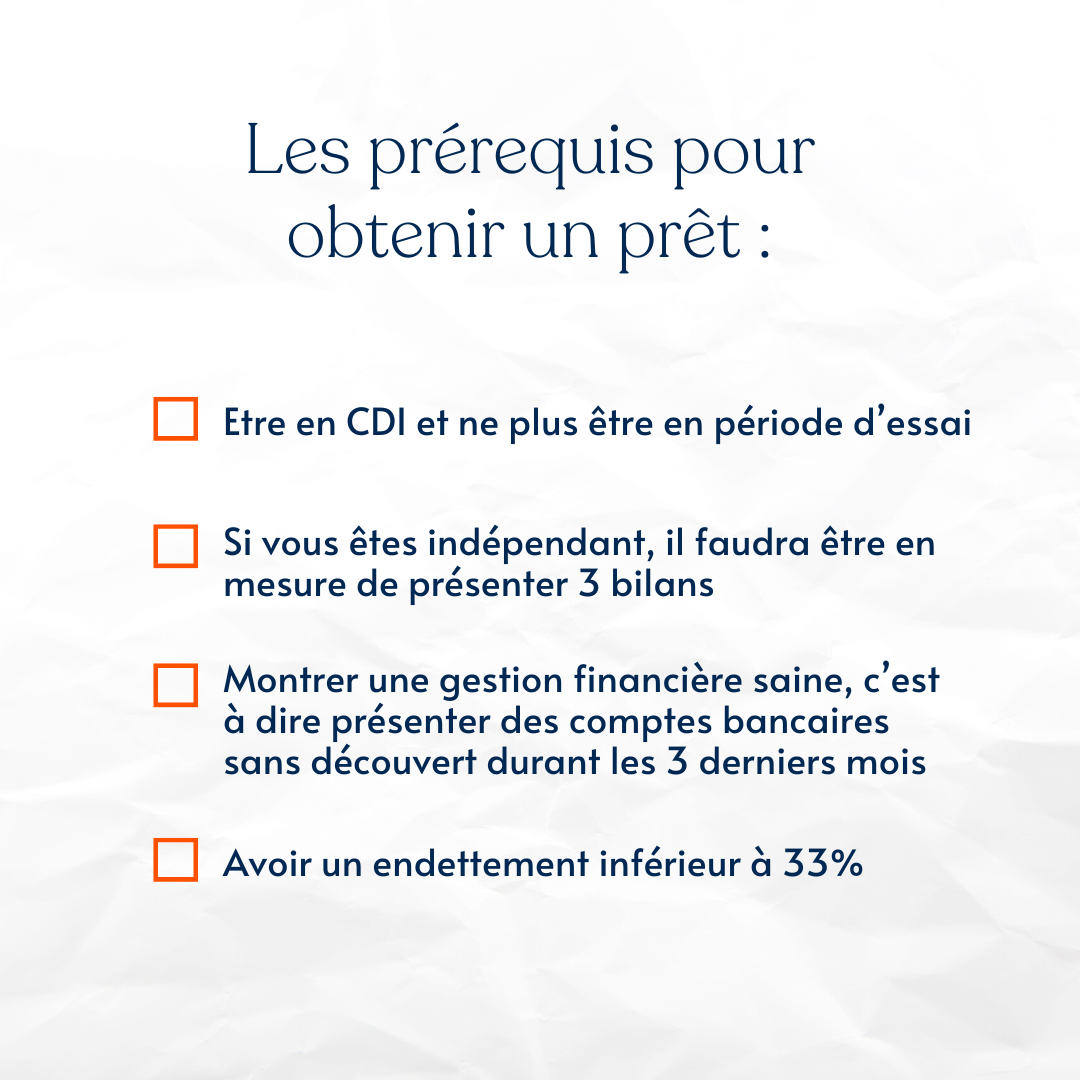 Prérequis pour obtenir un prêt